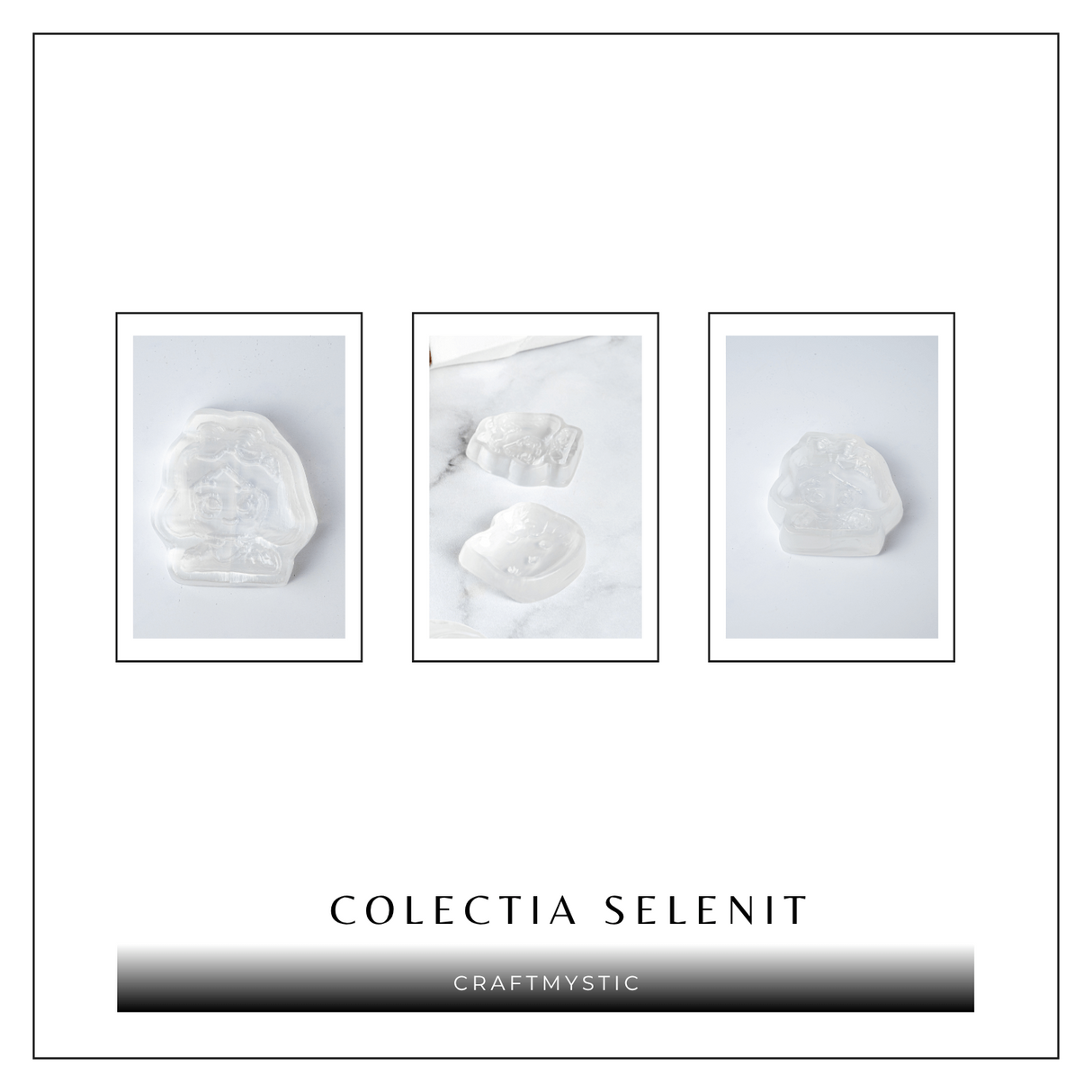 Placa Decorativa din Selenit Natural 5.5 cm - Model Alba ca Zapada - Puritate si Armonie Interioara