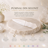 Pumnal din Selenit Natural – Purificare, Claritate si Armonie Energetica