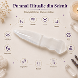 Pumnal din Selenit Natural – Purificare, Claritate si Armonie Energetica