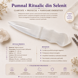 Pumnal din Selenit Natural – Purificare, Claritate si Armonie Energetica