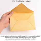 Plic din hartie vintage de bumbac 13x18 cm - Eleganta si rafinament