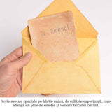 Plic din hartie vintage de bumbac 13x18 cm - Eleganta si rafinament
