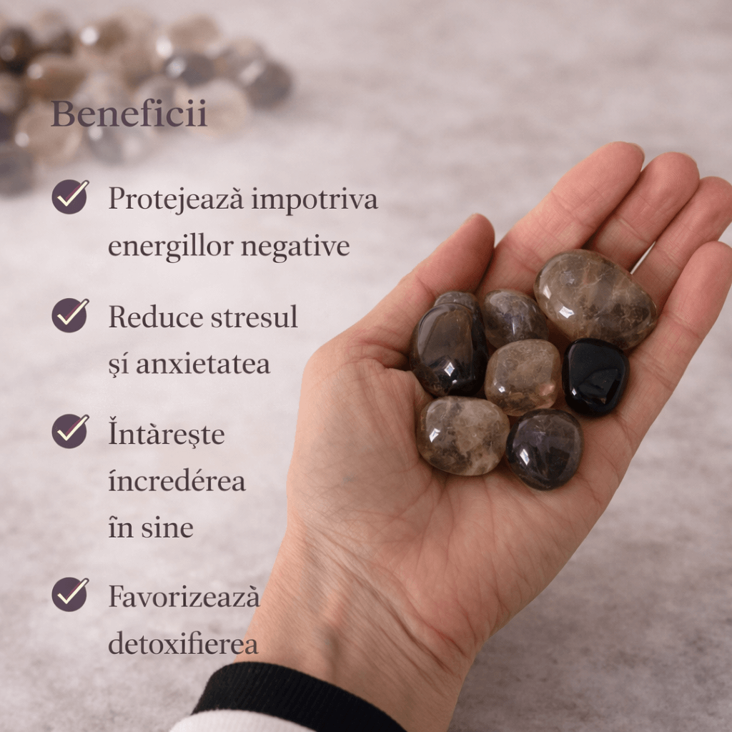 Piatra rulata de cuart fumuriu - Pentru momente de echilibru si reconectare