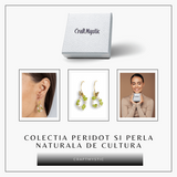 Transformare si Lumina - Cercei cu Peridot, Perle si Fluture