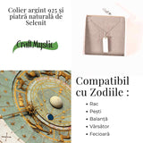 Colier Argint 925 cu Selenit Brut - Lumina Purificarii si Claritatii Interioare