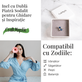 Ghidare si inspiratie - Inel cu dubla piatra sodalit in forma bruta
