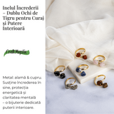 Inelul increderii - Dublu Ochi de tigru pentru curaj si putere interioara