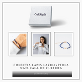 Intelegere si Claritate - Bratara din Lapis Lazuli Fatetat si Perle Naturale de Cultura
