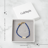 Intelegere si Claritate - Bratara din Lapis Lazuli Fatetat si Perle Naturale de Cultura
