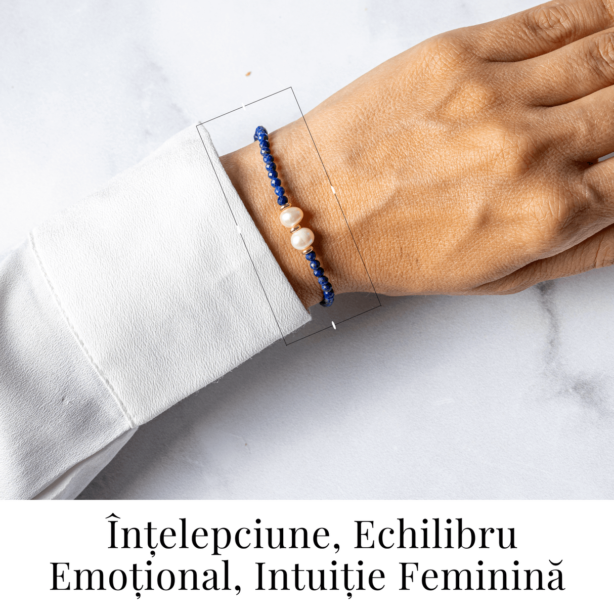 Intelegere si Claritate - Bratara din Lapis Lazuli Fatetat si Perle Naturale de Cultura