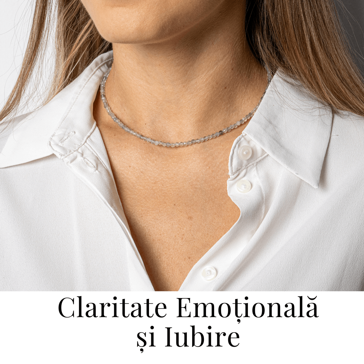 Claritate si Armonie - Choker din Otel Inoxidabil cu Fluorit Multicolor Natural Fatetat 3MM