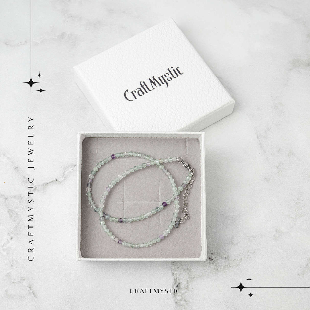Claritate si Armonie - Choker din Otel Inoxidabil cu Fluorit Multicolor Natural Fatetat 3MM