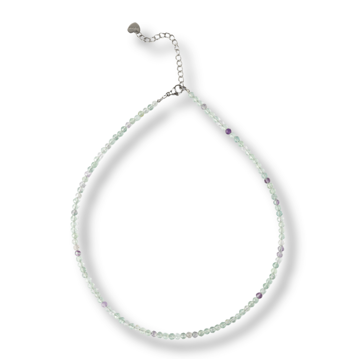 Claritate si Armonie - Choker din Otel Inoxidabil cu Fluorit Multicolor Natural Fatetat 3MM