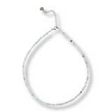 Claritate si Armonie - Choker din Otel Inoxidabil cu Fluorit Multicolor Natural Fatetat 3MM