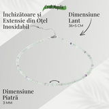 Claritate si Armonie - Choker din Otel Inoxidabil cu Fluorit Multicolor Natural Fatetat 3MM