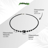 Protectie si Echilibru - Colier Inimă din Obsidian de Gheata si Obsidian Natural