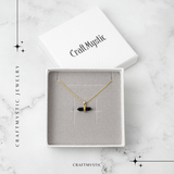 Protectie si Echilibru - Colier din Obsidian Natural pe Lant de Cupru