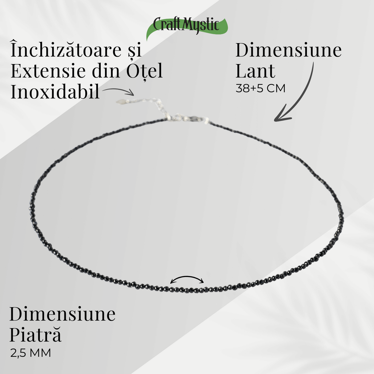 Protectie si Claritate - Choker din Otel Inoxidabil cu Obsidian Natural Fatetat