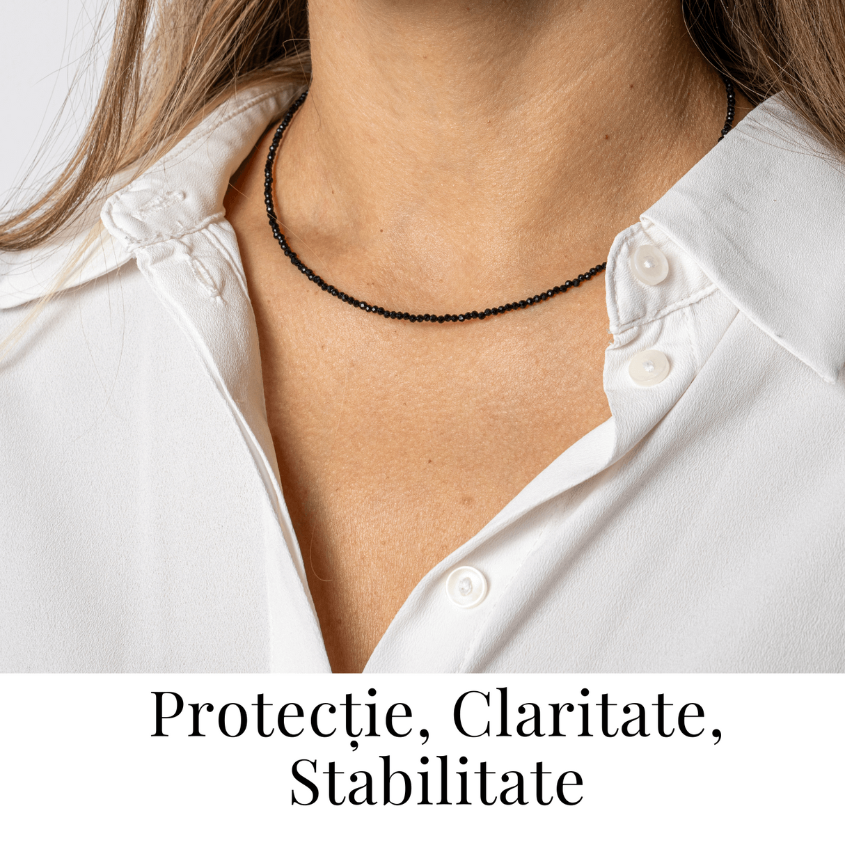 Protectie si Claritate - Choker din Otel Inoxidabil cu Obsidian Natural Fatetat