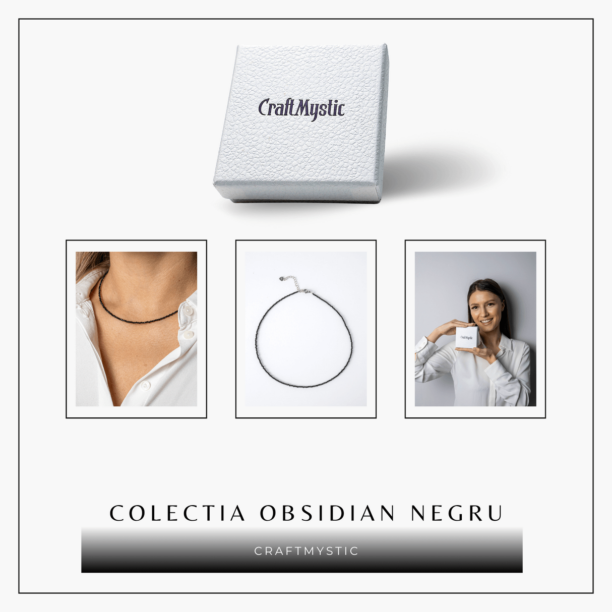 Protectie si Claritate - Choker din Otel Inoxidabil cu Obsidian Natural Fatetat