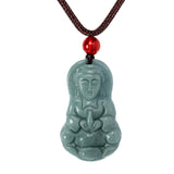 Protectie si Intelepciune - Colier Guanyin din Jad Albastru de Guatemala