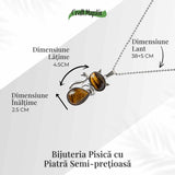 Protectie si Putere - Colier Pisica din Otel Inoxidabil cu Ochi de Tigru