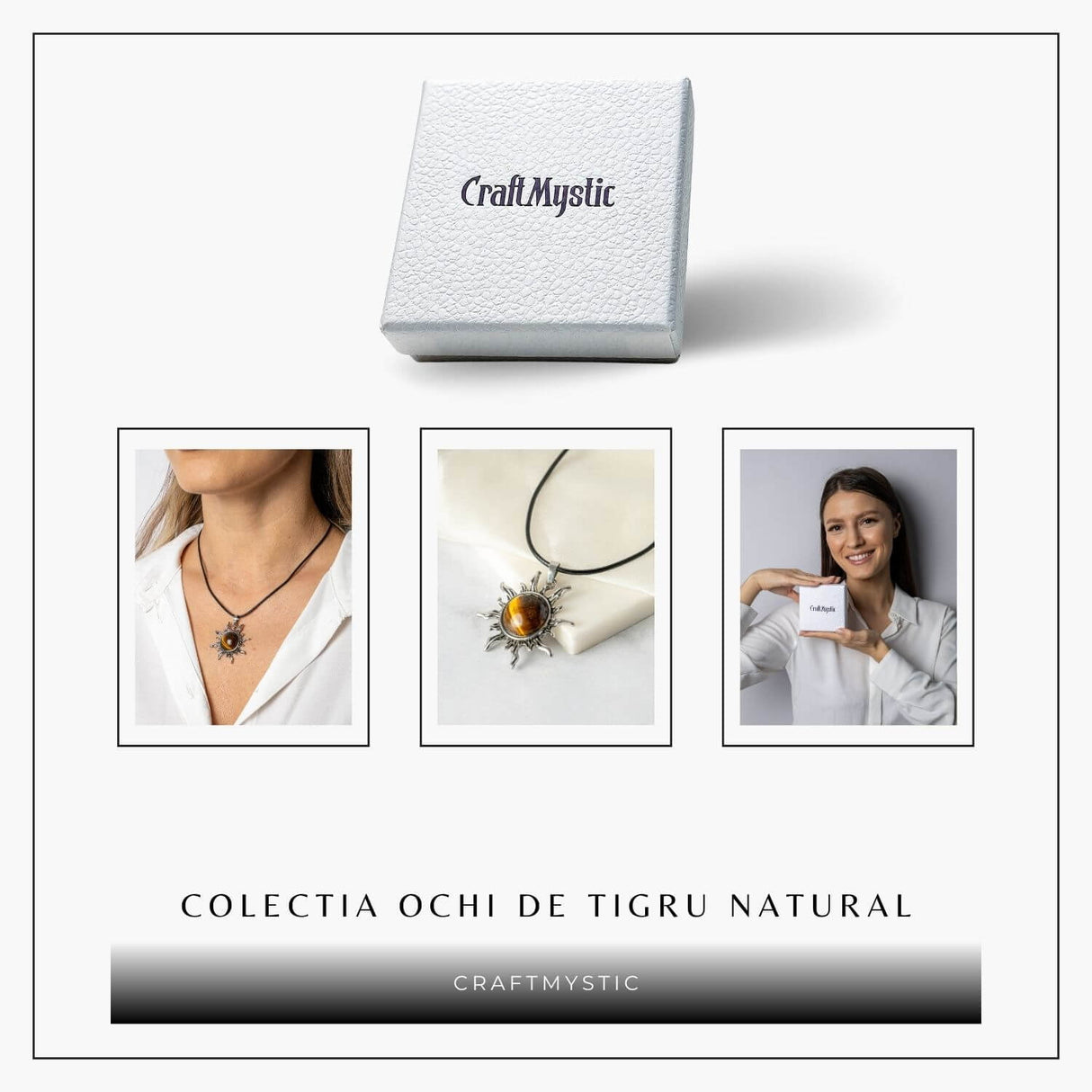 Putere si Vitalitate - Colier Soare cu Ochi de Tigru Natural