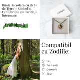 Putere si Vitalitate - Colier Soare cu Ochi de Tigru Natural