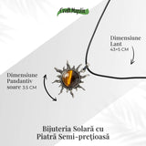 Putere si Vitalitate - Colier Soare cu Ochi de Tigru Natural