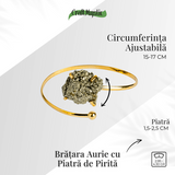 Magnet pentru bani si energie - Bratara aurie cu piatra de pirita