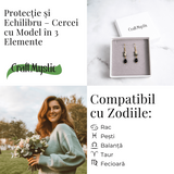 Cercei cu Energie de Echilibru si Protectie - Model in 3 Elemente