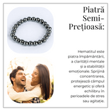 Bratara cu Hematit 8 mm Impamantare si Focus - Unisex, minimalista, puternica