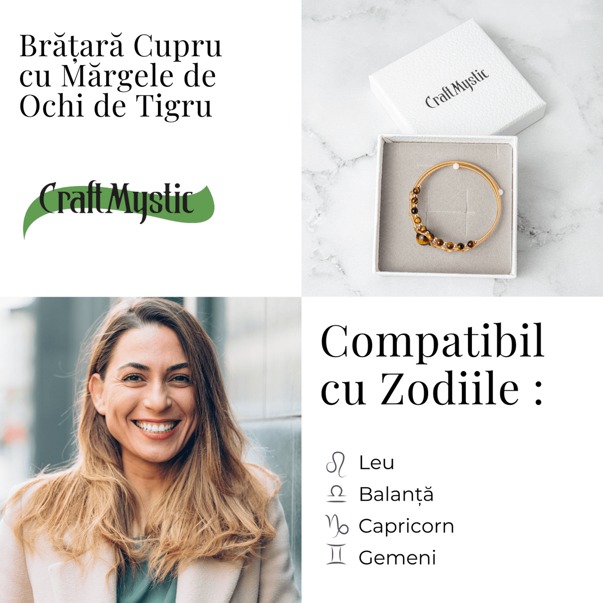 Protectie si Claritate Mentala - Bratara din Ochi de Tigru Natural
