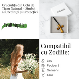 Putere si Protectie - Colier Cruce din Ochi de Tigru Natural