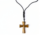 Putere si Protectie - Colier Cruce din Ochi de Tigru Natural