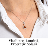 Un soare care te insoteste mereu - Colier cu chihlimbar si montura argint 925