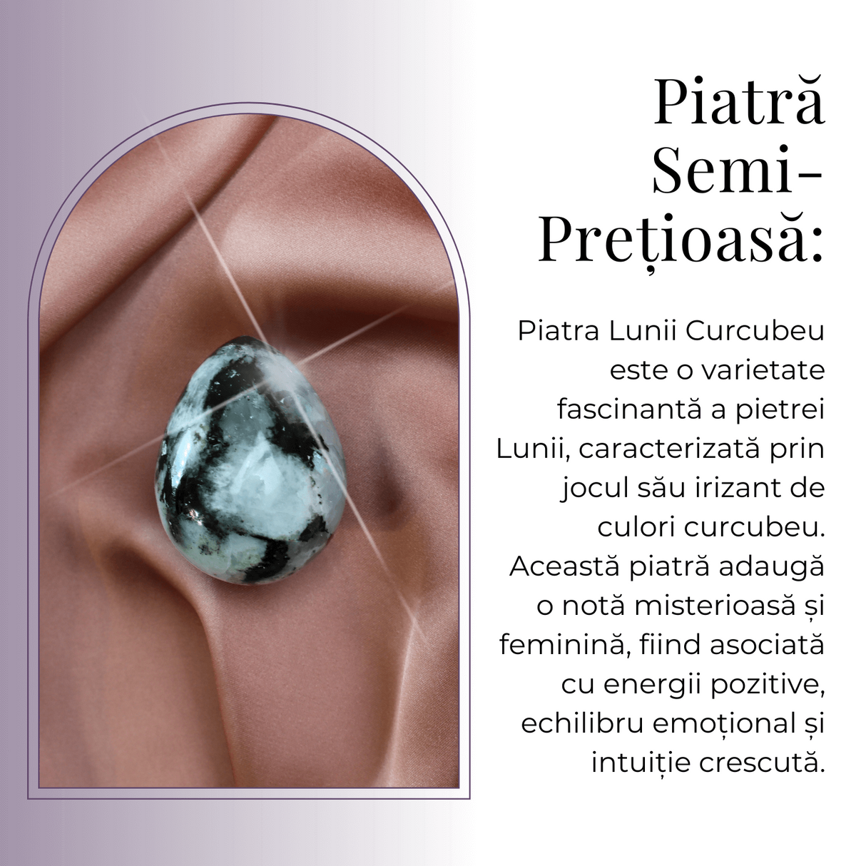 Ou Handmade de 50mm din Piatra Naturală de Piatra Lunii Curcubeu
