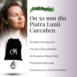 Ou Handmade de 50mm din Piatra Naturală de Piatra Lunii Curcubeu