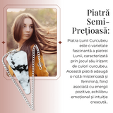 Pendul Radiestezie cu Varf de Piatra Lunii Curcubeu Natural 45 mm