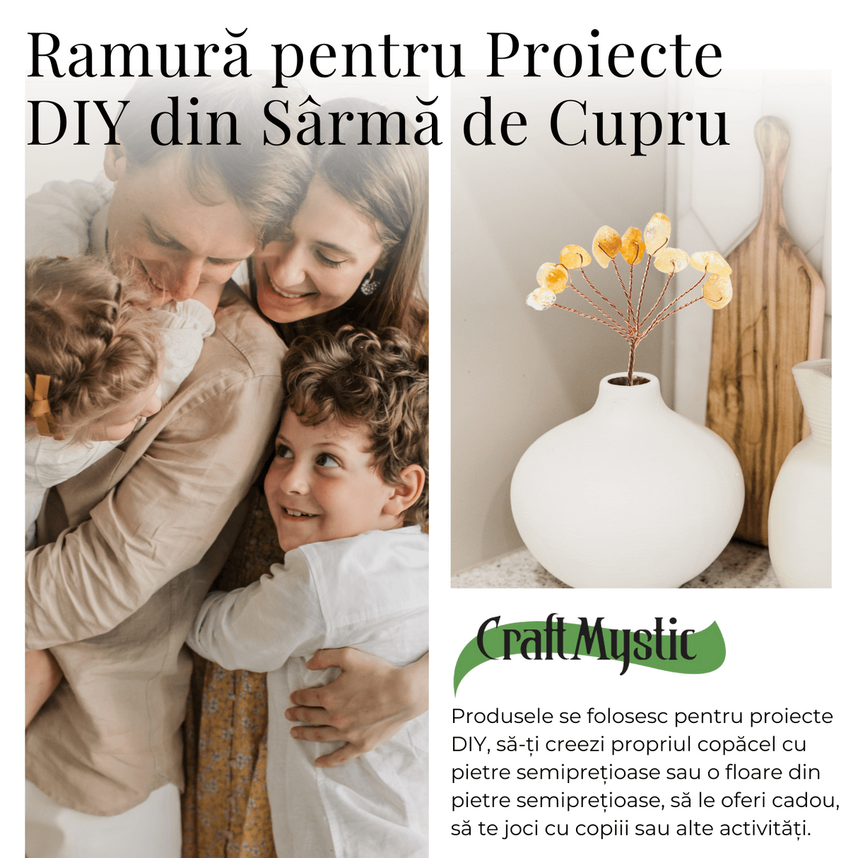 Ramurica DIY din Pietre Naturale Citrin (9 Pietricele)