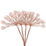Ramurica Decorativă DIY cu Pietre Naturale Cuart Roz (9 Pietricele)
