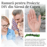 Ramurica Decorativă DIY cu Pietre Naturale Cuart Roz (9 Pietricele)