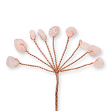 Ramurica Decorativă DIY cu Pietre Naturale Cuart Roz (9 Pietricele)