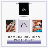Ramurica DIY cu Pietre Naturale de Obsidian (9 Pietricele)