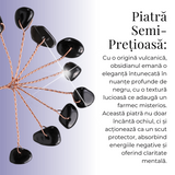 Ramurica DIY cu Pietre Naturale de Obsidian (9 Pietricele)