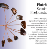Ramurica Decorativă DIY cu Pietre Naturale Ochi de Tigru (9 Pietricele)