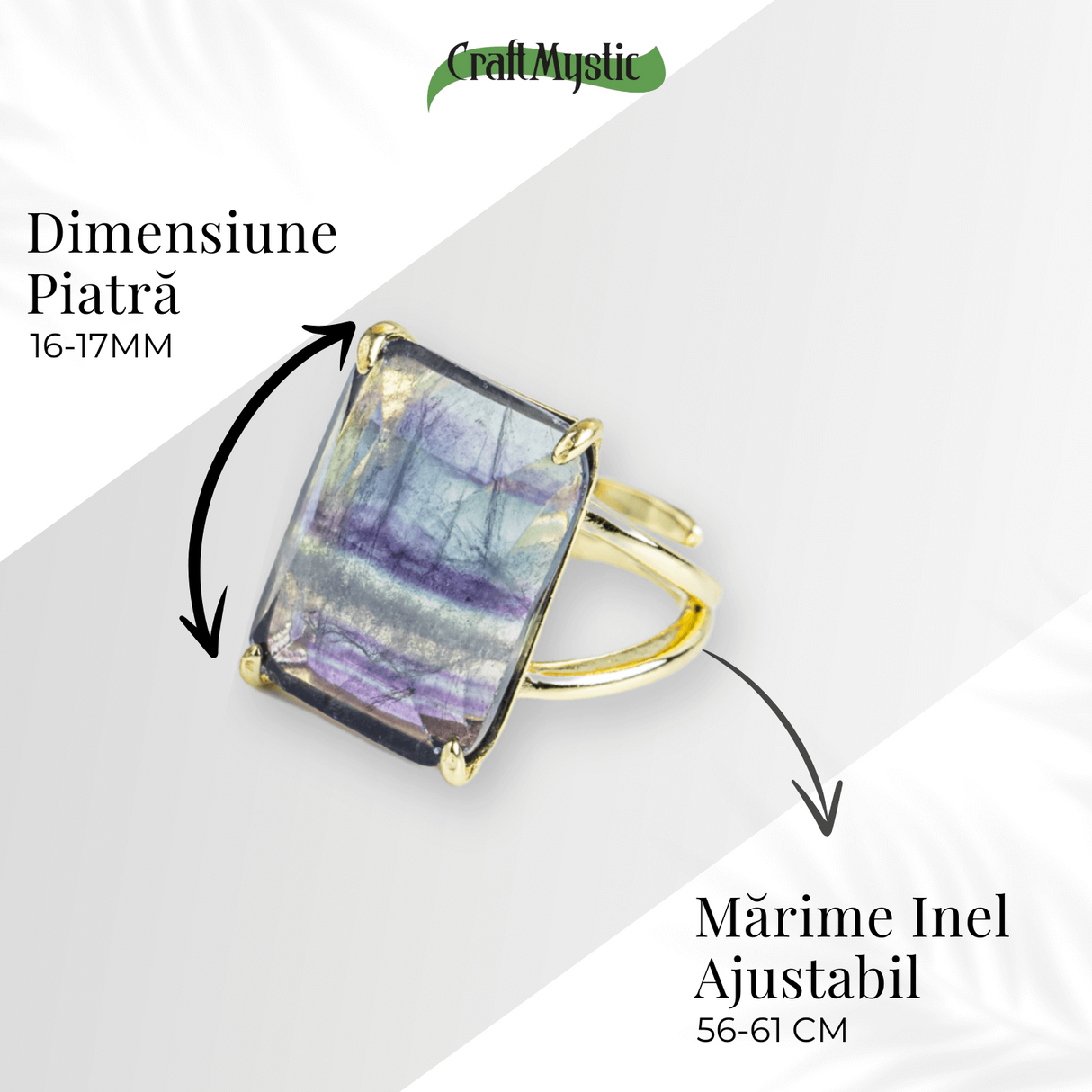 Claritate si Protectie - Inel cu Fluorit Natural si Energie Mentala