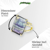 Claritate si Protectie - Inel cu Fluorit Natural si Energie Mentala