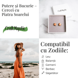 Putere si Bucurie - Cercei cu Reflexe Aurii si Inchidere cu Tija