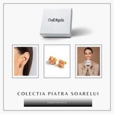 Putere si Bucurie - Cercei cu Reflexe Aurii si Inchidere cu Tija